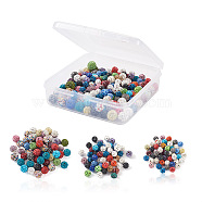 180Pcs 3 Style Polymer Clay Pave Rhinestone Beads, Disco Ball Beads, Round, Mixed Color, 60pcs/style(RB-CD0001-04)