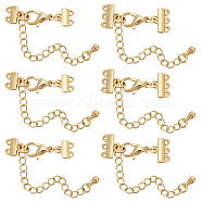 8Pcs 2 Size Brass Chain Extenders, End Chains with Lobster Claw Clasps and Double Strand Necklace Layering Clasps, Real 18K Gold Plated, 62~67mm, 4Pcs/size(FIND-BBC0002-70G)