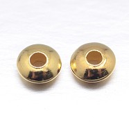 Real 18K Gold Plated Flat Round Sterling Silver Spacer Beads, Golden, 3x1.8mm, Hole: 1.2mm, about 333pcs/20g(STER-M101-12-3mm)