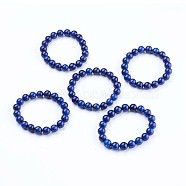 Natural Lapis Lazuli(Dyed) Stretch Bracelets, Round, 2-1/8 inch(55mm)(BJEW-K184-01B)
