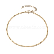 Brass Curb Chain Anklets, Twisted Chains, Golden, 9-1/8 inch(23cm)(AJEW-AN00603)