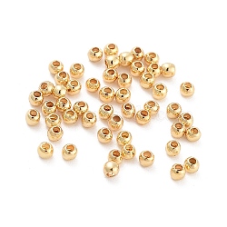 Brass Beads, Long-Lasting Plated, Rondelle, Real 18K Gold Plated, 2x1.5mm, Hole: 0.8mm(KK-WH0034-02A-G01)