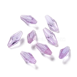 K9 Glass, Transparent Glass Beads, Faceted, Bicone, Plum, 12x6mm, Hole: 1mm(X-GLAA-G078-B-02)