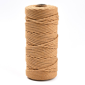 Cotton String Threads, Macrame Cord, Decorative String Threads, for DIY Crafts, Gift Wrapping and Jewelry Making, Goldenrod, 3mm, about 109.36 Yards(100m)/Roll.