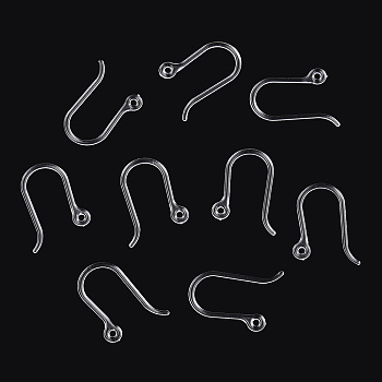 Resin Earring Hooks, Ear Wire, with Horizontal Loops, Clear, 13mm, Hole: 0.8mm, 20 Gauge, Pin: 0.8x0.6mm