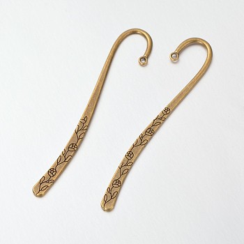 Tibetan Style Bookmark, Lead Free,Cadmium Free and Nickel Free, Antique Bronze, Size: about 24mm wide, 122mm long, hole: 2mm