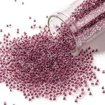 TOHO Round Seed Beads, Japanese Seed Beads, (1015) Blush Lined Crystal, 11/0, 2.2mm, Hole: 0.8mm, about 1110pcs/10g