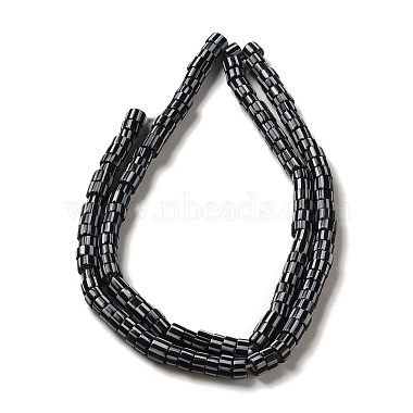 Black Column Lampwork Beads