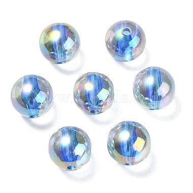 UV Plating Transparent Rainbow Iridescent Acrylic Beads(OACR-F004-01C)-2