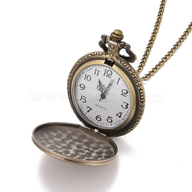 お父さんのペンダントネックレスの懐中時計と合金フラットラウンド(WACH-N012-22)-3