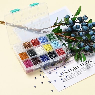 375g 15 colores cuentas de semillas de vidrio(SEED-JP0004-04-4mm)-5