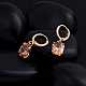 Real 18K Gold Plated Hot Trends Oval Brass Rhinestone Dangle Hoop Earrings(EJEW-EE0001-122B)-3