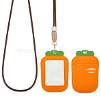 PU Leather ID Card Badge Holder, Fruit Theme, Carrot, 118x75x6.5mm(DIY-SZ0010-62A)