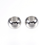 Tarnish Resistant 201 Stainless Steel Beads, Rondelle, Large Hole Beads, Stainless Steel Color, 8x5mm, Hole: 5mm(X-STAS-D448-065P)