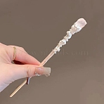 Alloy Rose Hair Sticks for Women Girl, Pink, 180mm(PW-WG3B8D3-01)