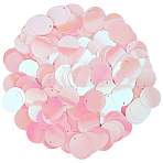 100G PVC Sequin Pendants, Blank Flat Round, Pink, 19x0.3mm, Hole: 1.5mm(KY-CY0001-07)