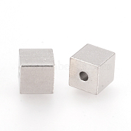304 Stainless Steel Beads, Cube, Stainless Steel Color, 8x8x8mm, Hole: 2mm(STAS-Q210-28)