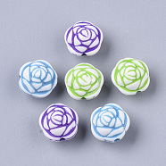 Craft Style Acrylic Beads, Double-sided Flower, Mixed Color, 13x13x11mm, Hole: 1.5mm, about 560pcs/500g(MACR-S299-029B)