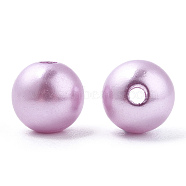 Spray Painted ABS Plastic Imitation Pearl Beads, Round, Plum, 10x9.5mm, Hole: 2mm, about 1040 pcs/500g(OACR-T015-05C-12)