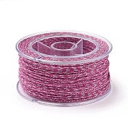 Macrame Cotton Cord, Braided Rope, with Plastic Reel, for Wall Hanging, Crafts, Gift Wrapping, Old Rose, 1.5mm, about 21.87 Yards(20m)/Roll(OCOR-H110-01C-14)