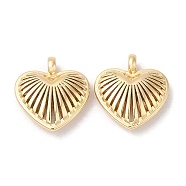 Brass Charms, Nickel Free, Heart Charm, Real 18K Gold Plated, 16x15x4.5mm, Hole: 2mm(X-KK-C028-36G)