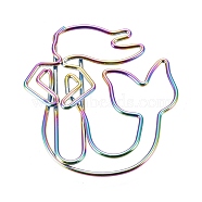 Mermaid Shape Iron Paper Clips, Cute Paper Clips, Funny Bookmark Marking Clips, Rainbow Color, 36x33x3mm(TOOL-I006-03M)