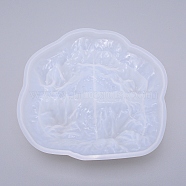 Ashtray Shape Silicone Molds, Resin Casting  Molds, For UV Resin, Epoxy Resin Jewelry Making, Mountain, White, 18x18x5.1cm(DIY-WH0181-99)