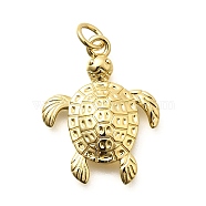 Brass Pendants, Cadmium Free & Lead Free, Long-Lasting Plated, Rack Plating, Real 18K Gold Plated, Turtle, 22.5x17.5x3.5mm, Hole: 3.7mm(KK-S508-10B-G)