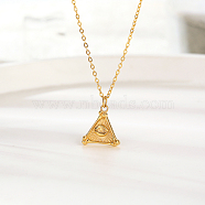 Elegant Stainless Steel Triangle Pendant Necklace for Women's Daily Wear(YJ9292-1)