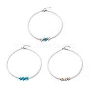 3Pcs 3 Colors Dyed Synthetic Turquoise Starfish & Acrylic Beaded Necklaces Set, Gemstone Stackable Necklaces for Women, Mixed Color, 16.34 inch(41.5cm), 1Pc/color(NJEW-JN04037)