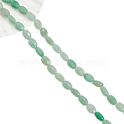 2 Strands Natural Green Aventurine Beads Strands, Faceted, Oval, 12x8x5~6mm, Hole: 1mm, about 17pcs/strand, 7.80''(19.81cm)(G-NB0004-32)