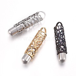 304 Stainless Steel Pendants, Tube, Mixed Color, 43x10x10mm, Hole: 5.7x7.5mm(STAS-O124-40M)