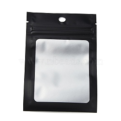 Plastic Zip Lock Bag, Gradient Color Storage Bags, Self Seal Bag, Top Seal, with Window and Hang Hole, Rectangle, Black, 12x8x0.25cm, Unilateral Thickness: 3.1 Mil(0.08mm), 95~100pcs/bag(OPP-H001-01A-07)