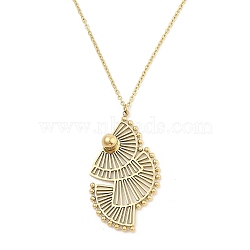 304 Stainless Steel Fan Pendant Cable Chain Necklaces, Golden, 15.98 inch(40.6cm)(NJEW-H044-06G)