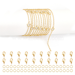 DIY Clear Cubic Zirconia Star Link Chain Bracelet Necklace Making Kit, Including Brass Chains, Iron Jump Rings, Alloy Clasps, Golden, Chain: 2M/box(DIY-CA0005-49)