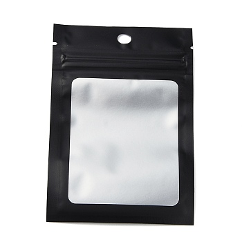 Plastic Zip Lock Bag, Gradient Color Storage Bags, Self Seal Bag, Top Seal, with Window and Hang Hole, Rectangle, Black, 12x8x0.25cm, Unilateral Thickness: 3.1 Mil(0.08mm), 95~100pcs/bag
