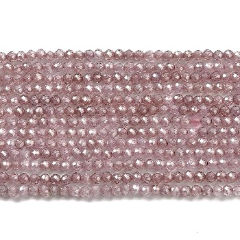 Cubic Zirconia Bead Strands, Faceted Rondelle, Camel, 2mm, Hole: 0.6mm, about 187pcs/strand, 14.76 inch(37.5cm)