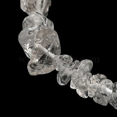 Natural Quartz Crystal Chip Beaded Stretch Bracelet(G-H294-01B-06)-3