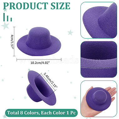 8Pcs 8 Colors EVA Cloth Round Fascinator Hat Base for Millinery(AJEW-NB0005-58)-2