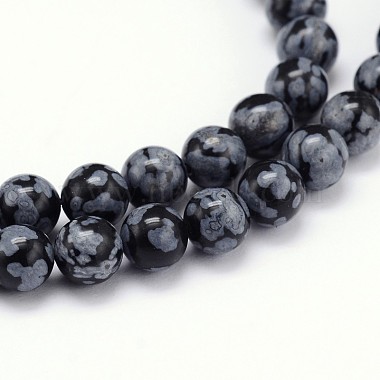 Natural Snowflake Obsidian Round Bead Strands(X-G-J303-09-8mm)-3