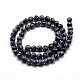 Flocon de neige naturelle obsidienne chapelets de perles rondes(X-G-J303-09-6mm)-2