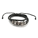 Braided PU Leather & Waxed Cords Triple Layer Multi-strand Bracelets(BJEW-P329-10B-AS)-1