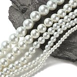 4mm White Round Glass Pearl Beads(HY-X0001-06)