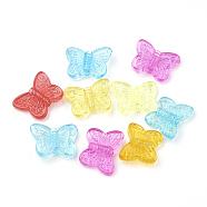 Transparent Acrylic Beads, Butterfly, Mixed Color, 11x14.5x4mm, Hole: 1.5mm, about 1980pcs/500g(MACR-S296-46)