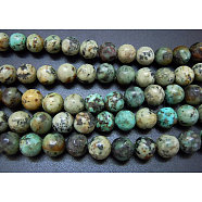 Natural African Turquoise(Jasper) Beads Strands, Round, 12mm, Hole: 1mm, about 33pcs/strand, 15.5 inch(X-TURQ-G037-12mm)