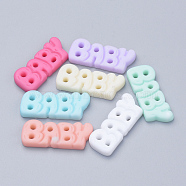 Resin Cabochons, Word Baby, Mixed Color, 12x29~30x4mm(X-CRES-Q197-18)