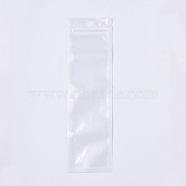 Pearl Film Plastic Zip Lock Bags, Resealable Packaging Bags, with Hang Hole, Top Seal, Self Seal Bag, Rectangle, White, 21x6cm, Inner Measure: 18x5cm(OPP-R003-6x21)