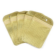 Translucent Plastic Zip Lock Bags, Resealable Packaging Bags, Rectangle, Gold, 11x7x0.03cm(OPP-Q006-02G)