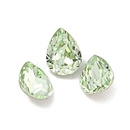 Glass Rhinestone Cabochons, Flat Back & Back Plated, Faceted, Teardrop, Light Rosaline AB, 8x6x4mm(RGLA-L029-19C-238)