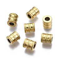 316 Surgical Stainless Steel Beads, Column, Real 14K Gold Plated, 6.5x6mm, Hole: 3mm(STAS-N097-064LG)